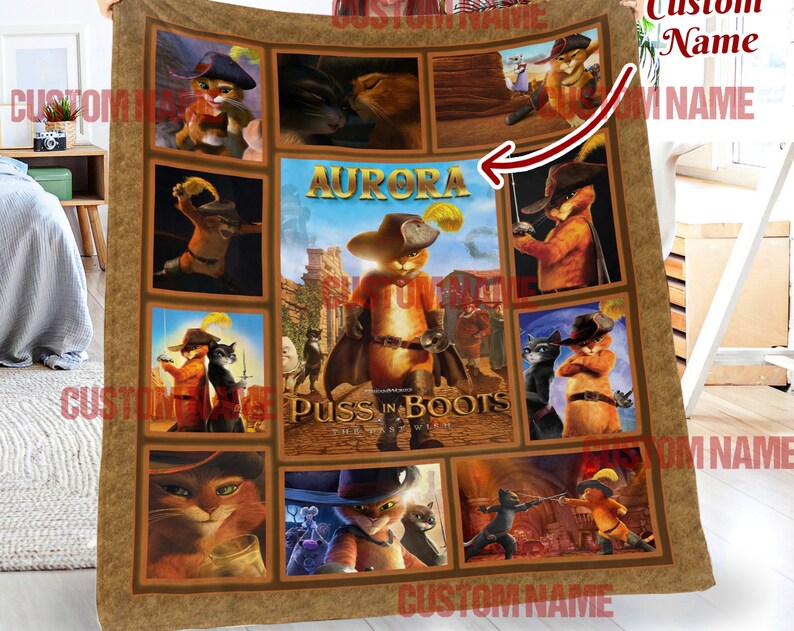 Halloween Gift - Personalized Puss In Boots: The Last Wish Blanket for Kids - Image 2