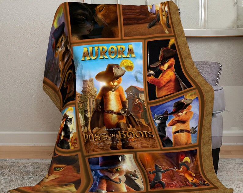 Halloween Gift - Personalized Puss In Boots: The Last Wish Blanket for Kids - Image 3