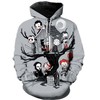Halloween Horror Characters Cartoon Art All Over Print 3D Hoodie