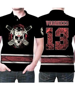 Halloween Killer Fans Will Love This Friday the 13th Jason Voorhees #13 Polo Shirt in All Over Print