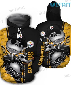 Halloween Pittsburgh Steelers Jack Skellington Zero Logo 3D Hoodie