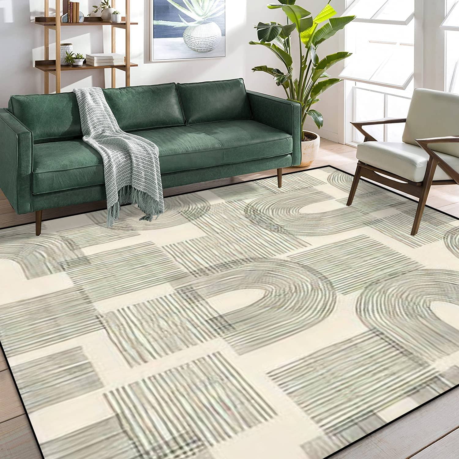 Hand Drawn Abstract Geometric Square Rug with Boho Design for Unique Home Decor - Image 2