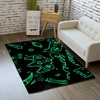 Hand-Drawn Gamepad Area Rug - Green Gamer Mat for Dining Room/Bedroom