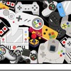 Hand-Drawn Gamer Area Rug for Kids' Dining Room and Bedroom: Planet and Stars Rugs with Green Gamepad Design