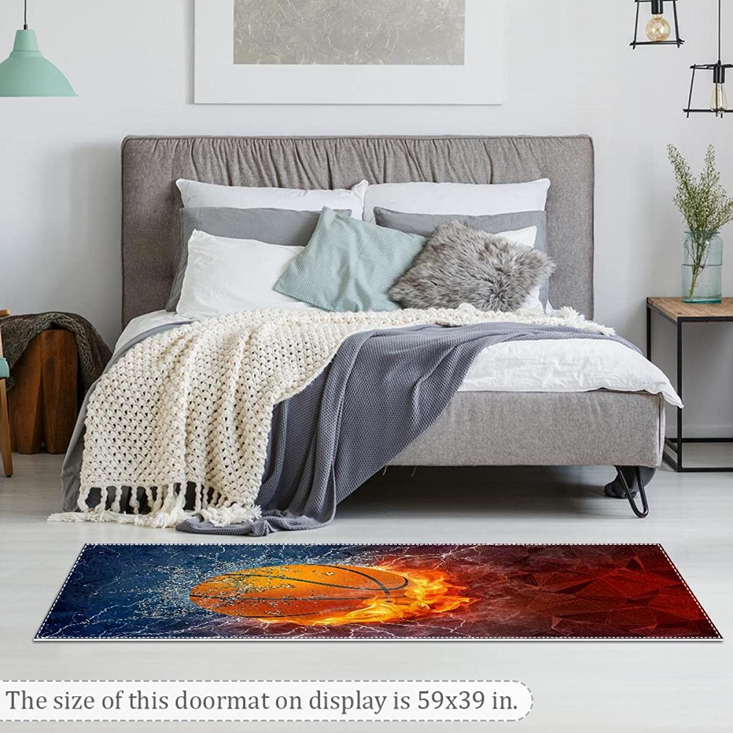 Handcraft Rugs-Kids Rugs Play time/Basketball Court/Field Non-Slip/Rubber Back Area Rug for Kids Room Decor - Image 2