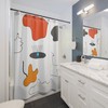 Hand-drawn Waterproof Shower Curtain with Colorful Unique Artistic Design, Perfect for Fun and Creative Bathroom Decor