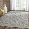 Handmade Natural and Blue Diamond Braided Jute & Denim Area Rug with Optical Illusion Effect for Home Decor