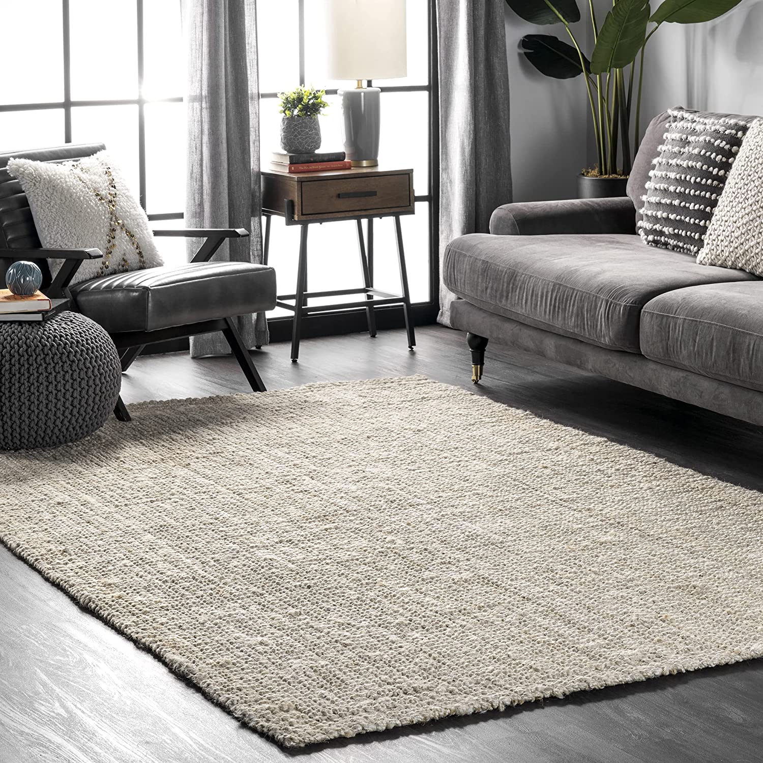 Handwoven Solid Jute Off-white Area Rug - Achieving a Perfect Balance of Style and Durability for Your Home Decor