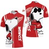 Hang Out With Snoopy And Detroit Red Wings With Our 3D Printed Polo Shirt