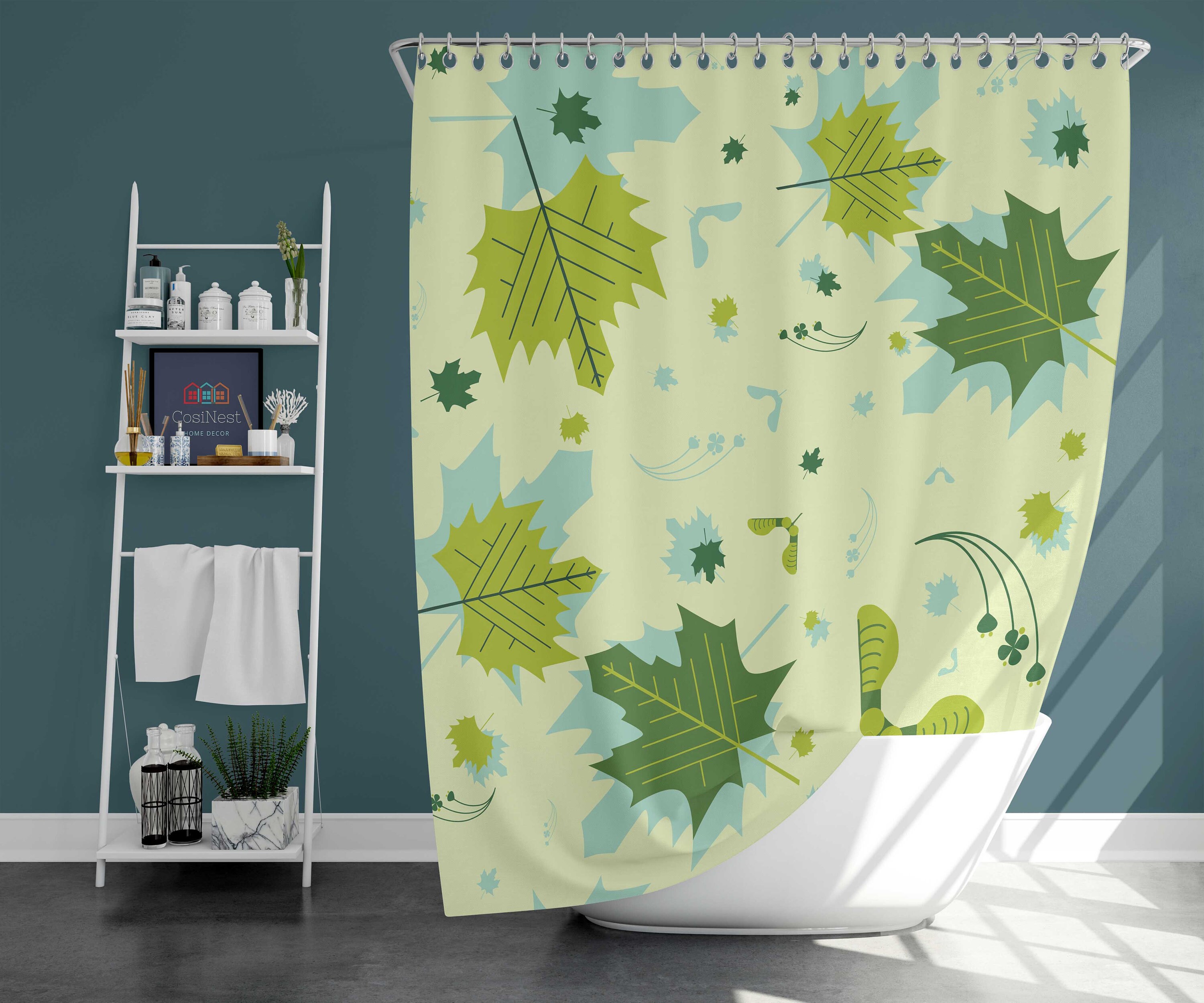 Happy Canada Day Shower Curtain | Maple Leaves Autumn Fabric | Home Bathroom Decor | Canadian Theme | House Warming Gift