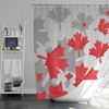 Happy Canada day flag independence Shower Curtain | O Canada red maple leaves fabric Bathroom Curtain