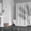 Harvest Wheat Shower Curtain - Modern Farmhouse Designer Bath Curtain with Black and White Bathroom Decor