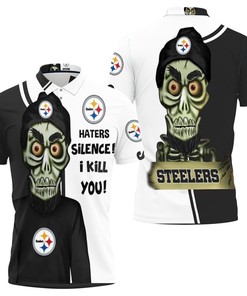 Haters Silence I Kill You: Breathable Fabric 3D Polo Shirt with Pittsburgh Steelers Design