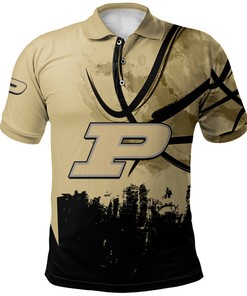 Have Fun with Your Style with the NCAA Purdue Boilermakers Gold and Black Polo Shirt with Your Own Text and Number