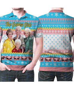Have a Golden Girls Ugly Christmas with Fan Ugly Christmas Pattern 3D All Over Print Polo Shirt