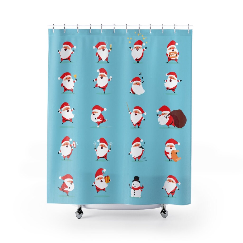 Have a holly jolly Santa Merry Christmas Holiday Shower Curtain
