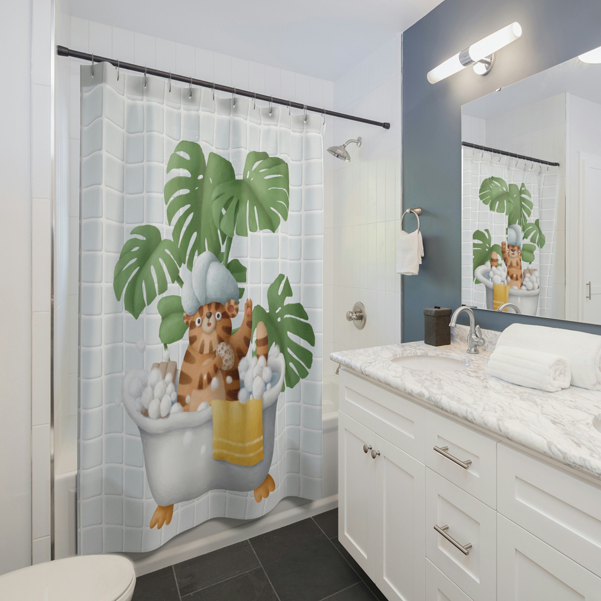 Have some fun in the bathroom with this Cute Bear Shower Curtain - Image 2