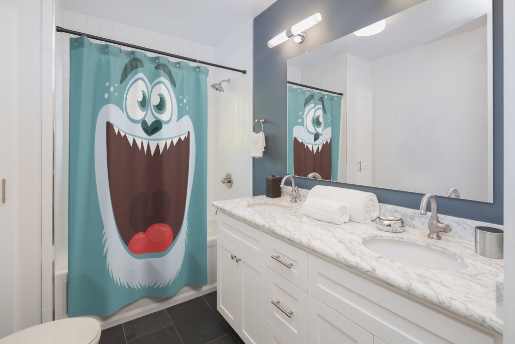 Have some fun with this Child's Kids Shower Curtain Monsters Face - Image 2