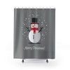 Have yourself a gray Christmas with this Gray Christmas Holiday Snowman Shower Curtain