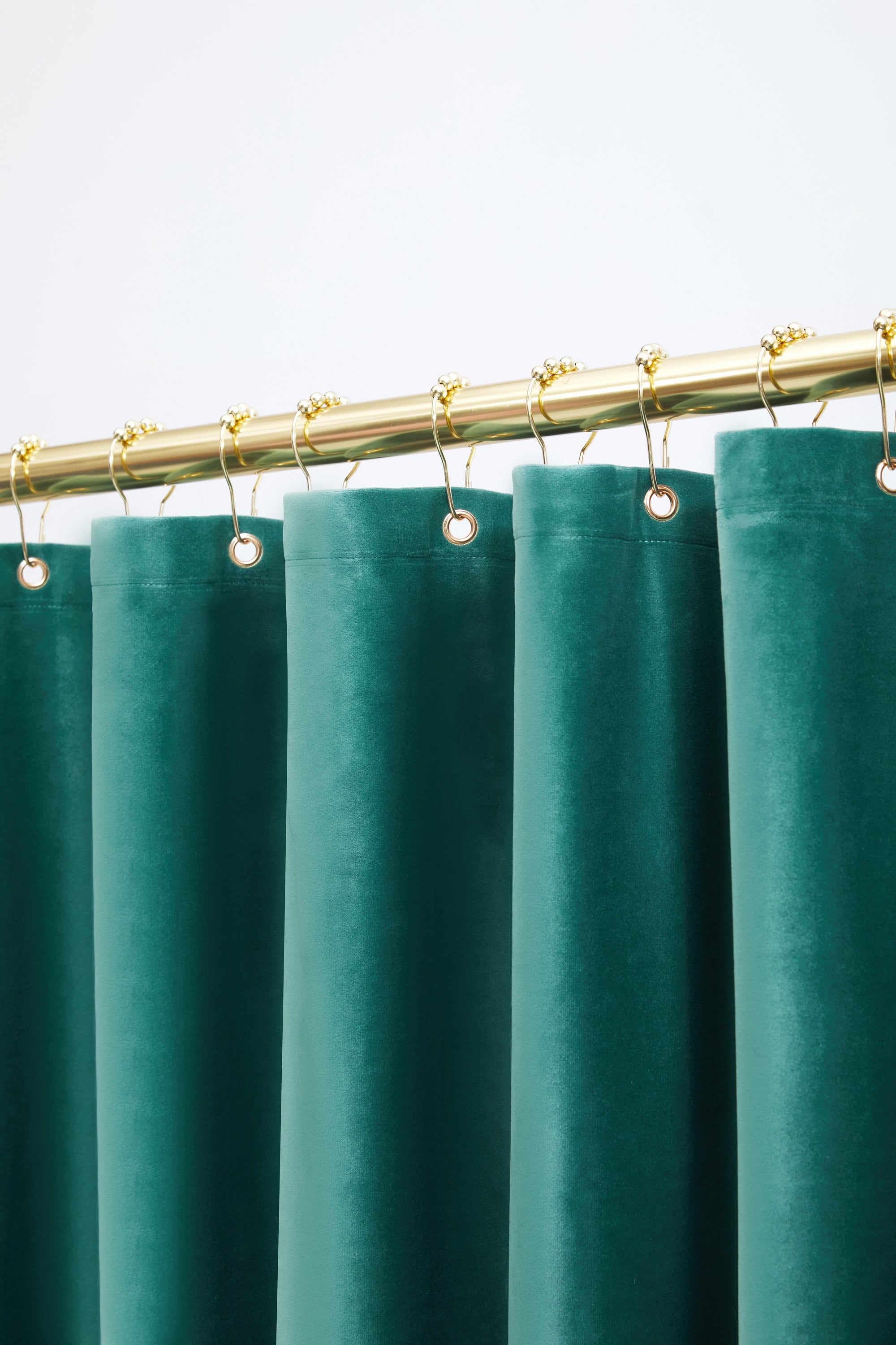 Heavy Extra Long Velvet Shower Curtain with Hooks - Grey Green and Waterproof for Reliable Bathroom Decor - Image 2