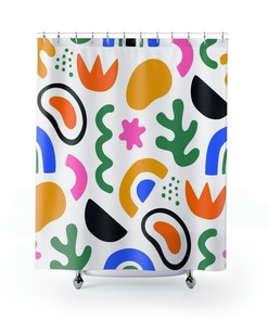Henri Matisse Abstract Art Shower Curtain with Flower Design