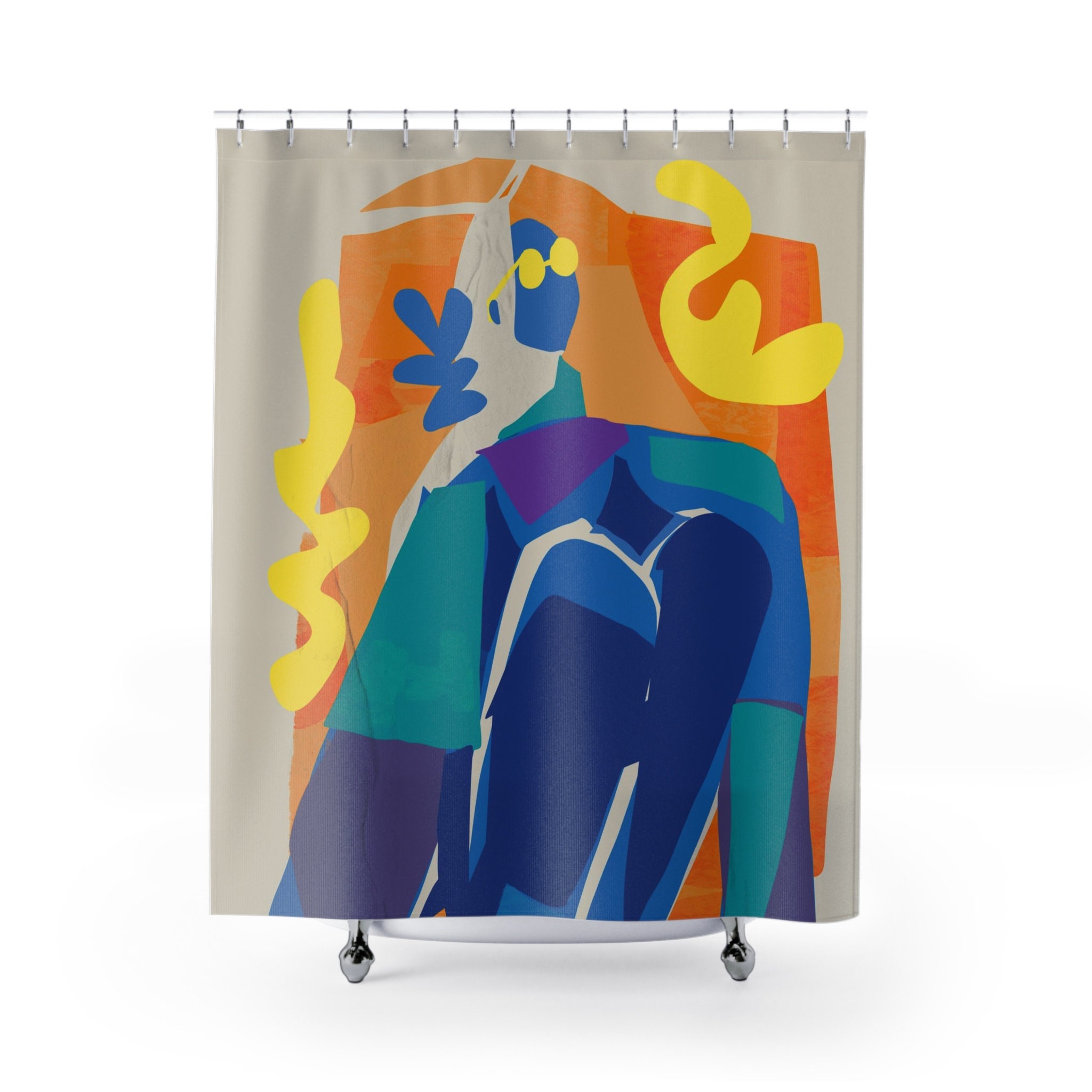 Henri Matisse Bath Shower Curtain Abstract Art Print with Modern Design for Contemporary Bathroom Decor
