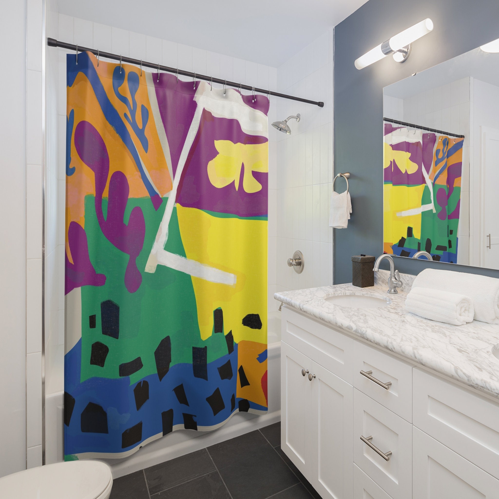 Henri Matisse Shower Curtain Modern Art Print for Contemporary Bathroom Decor and Housewarming Gift - Image 2