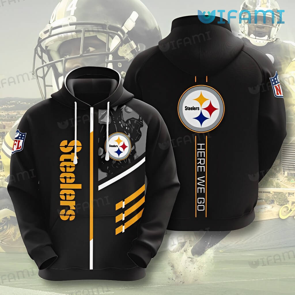 Here We Go Black - Pittsburgh Steelers 3D All Over Print Hoodie