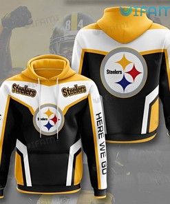 Here We Go Color Block - Steelers All Over Print Hoodie
