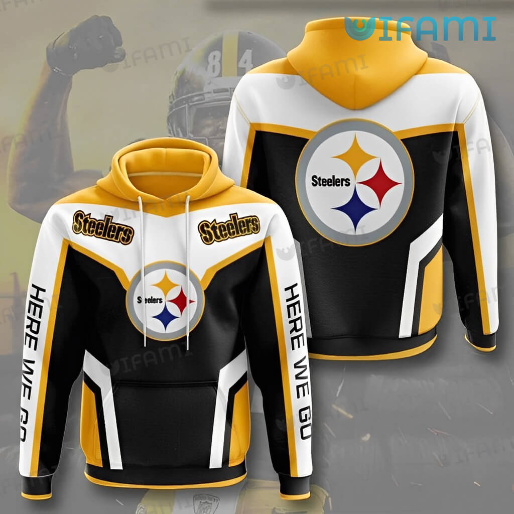 Here We Go Color Block - Steelers All Over Print Hoodie