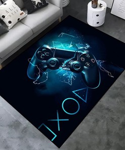 High Quality Video Game Area Rug - 3D Printed Living Room Mat with Game Controller Pattern Non-Slip Polyester Decor for Gamer Room