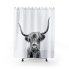 Highland Cow Shower Curtain | Animal Lover, Black and White Shower Curtain, Nature Shower Curtain