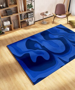 Hippie 60s Retro Swirl Pattern Carpet with Abstract Wavy Trippy Psychedelic Swirl Rug for 70s Vintage Groovy Home Decor