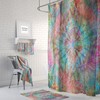 Hippie Boho Shower Curtain with Blowing Feathers Design for Boho Bathroom Decor