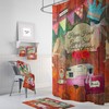 Hippie Heart Shower Curtain, Bohemian Bath Decor, Artistic Bathroom Curtain