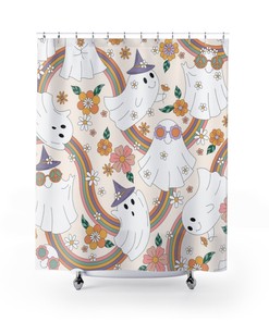 Hippie Rainbow Shower Curtain | Halloween Design, Peace Love Freedom, Bathroom Decor | luxury shower curtains