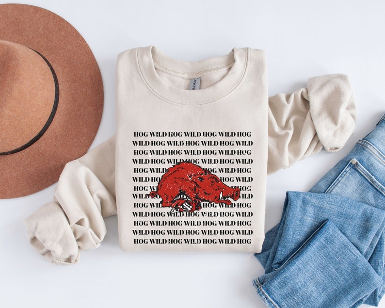 Hog Wild Sweatshirt, Razorback Crewneck, Football Sweater, University Of Arkansas Sweatshirt, Go Hogs Shirt, Hoodie - Image 2