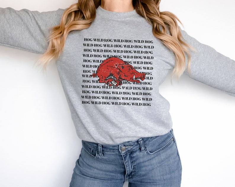 Hog Wild Sweatshirt, Razorback Crewneck, Football Sweater, University Of Arkansas Sweatshirt, Go Hogs Shirt, Hoodie - Image 3