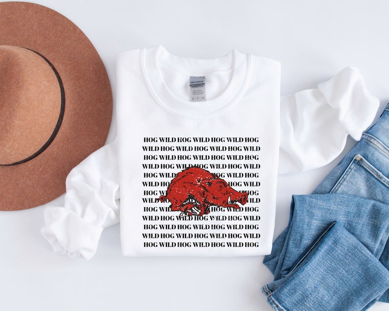 Hog Wild Sweatshirt, Razorback Crewneck, Football Sweater, University Of Arkansas Sweatshirt, Go Hogs Shirt, Hoodie - Image 4