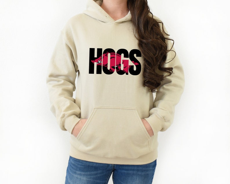Hogs Hoodie Razorback Pullover For University Of Arkansas Fans