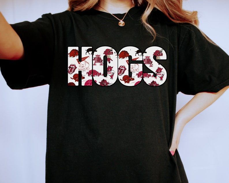 Hogs Throwback Shirt, Vintage Arkansas Razorback Tshirt Sweatshirt, Hoodie - Image 2