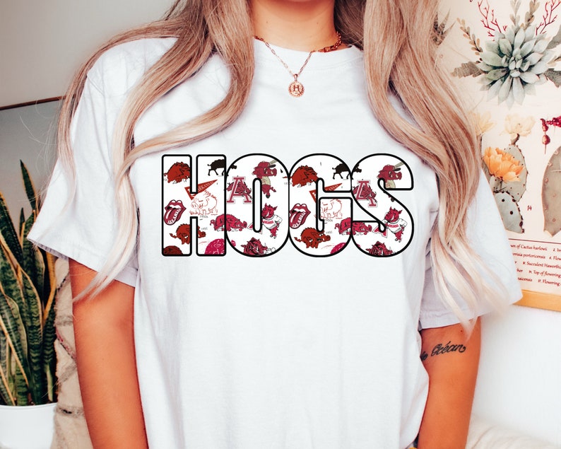 Hogs Throwback Shirt, Vintage Arkansas Razorback Tshirt Sweatshirt, Hoodie - Image 4
