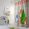 Holiday Gnome Elves Christmas Shower Curtain for Kids Bathroom