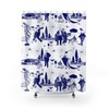 Hollywood Regency Toile Shower Curtain | Old Hollywood Glam Bathroom Decor Vintage Bathroom Shower Curtains