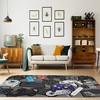 Home Area Gamer Rug with Game Controller Design - Velvet Carpet for Living Bed or Playrooms