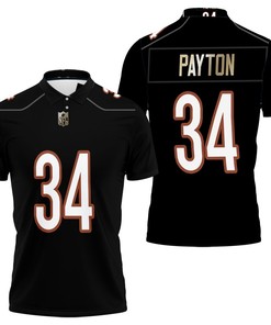 Honoring The Legend Of Chicago Bears Walter Payton #34 In This Nfl American Football Legacy Vintage Navy Polo Shirt