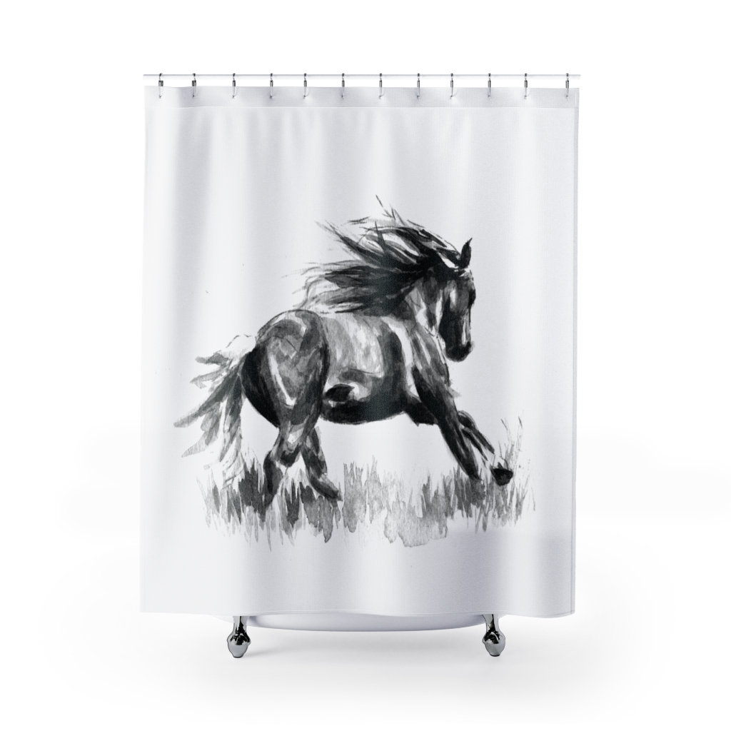 Horse - Horse Theme Bathroom Shower Curtain to add an elegant touch
