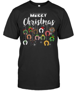 Horse Racing Lovers rejoice with this Merry Christmas Horsehoes Equestrians Polo Shirt