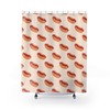 Hot Diggy Dog Hot Dogs Shower Curtain | Modern Tile Pattern Bathroom Decor | Luxury Shower Curtains