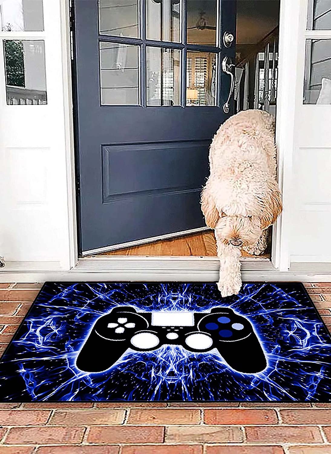 Hyperspace Game Rug - Black/Blue Gaming Area Rug for Teen Boys - Image 2